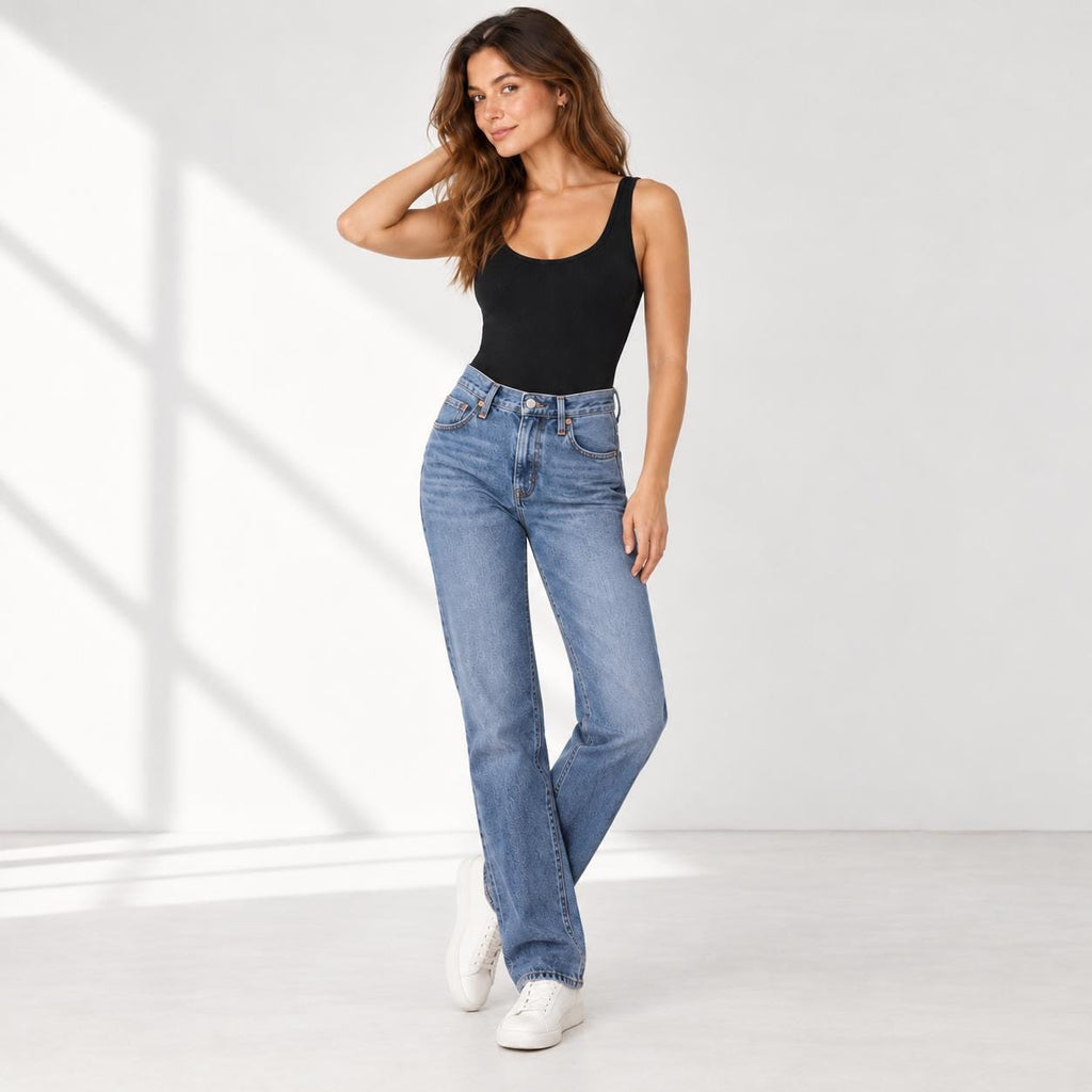 2x1 Rib Scoop Neck Bodysuit