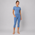 Organic Cotton High Waist Capri Leggings with Side Pockets