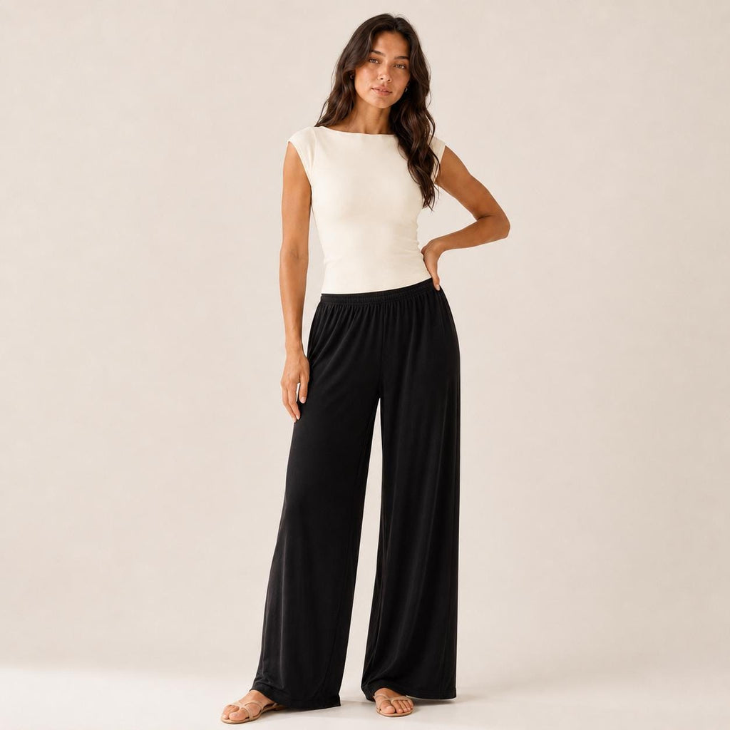 Women’s Wide Straight Leg Pants with Pockets, Soft Flowing pants